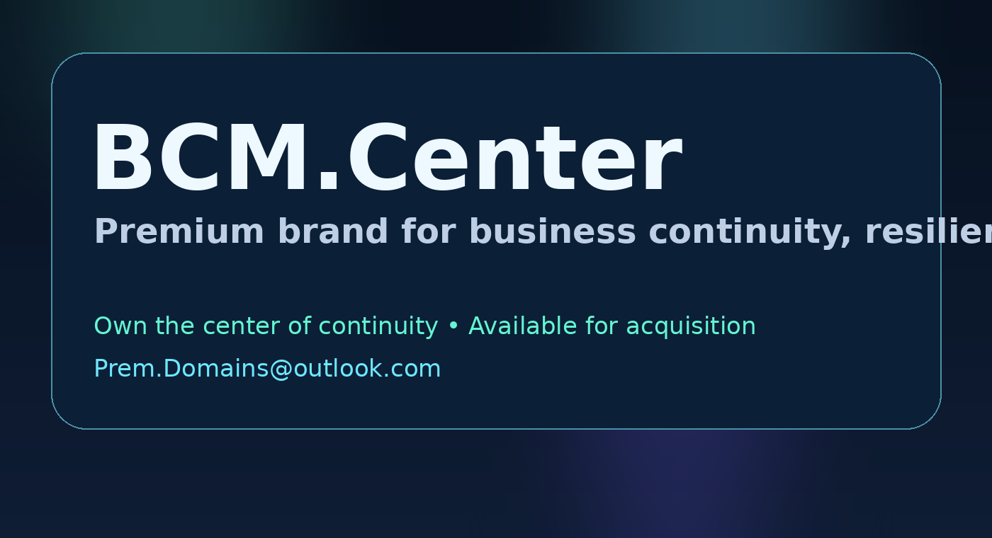Business Continuity Plan Guide | BCM.Center